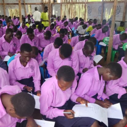 Full classroom at Ayaa school